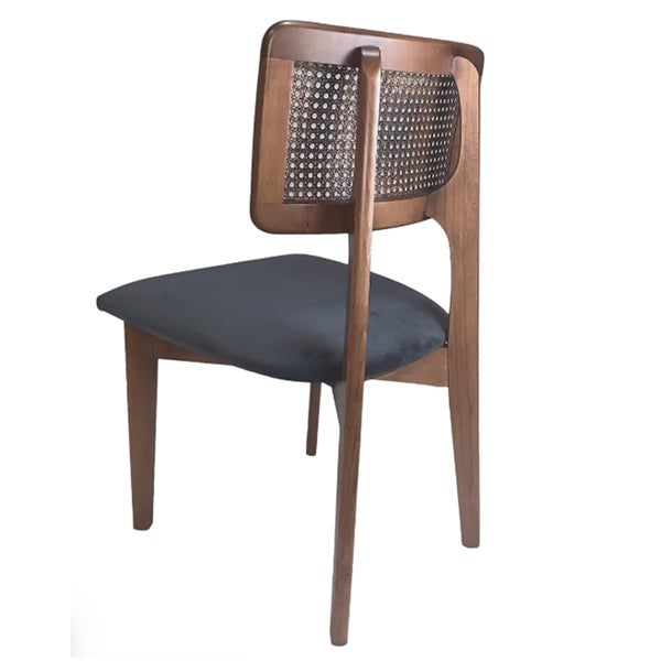 Wooden Cane & Rattan Dining Chair - EchoFeast