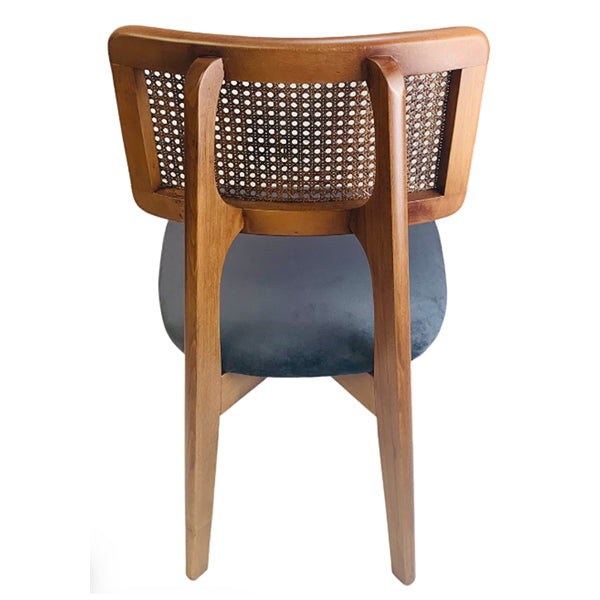 Wooden Cane & Rattan Dining Chair - EchoFeast