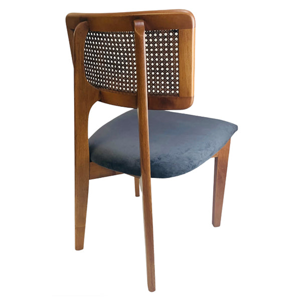 Wooden Cane & Rattan Dining Chair - EchoFeast