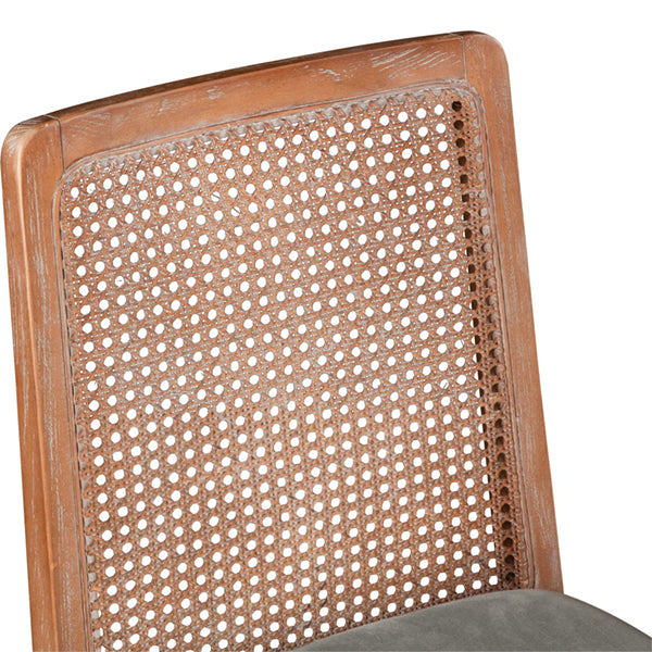 Wooden Cane & Rattan Dining Chair - Monaco