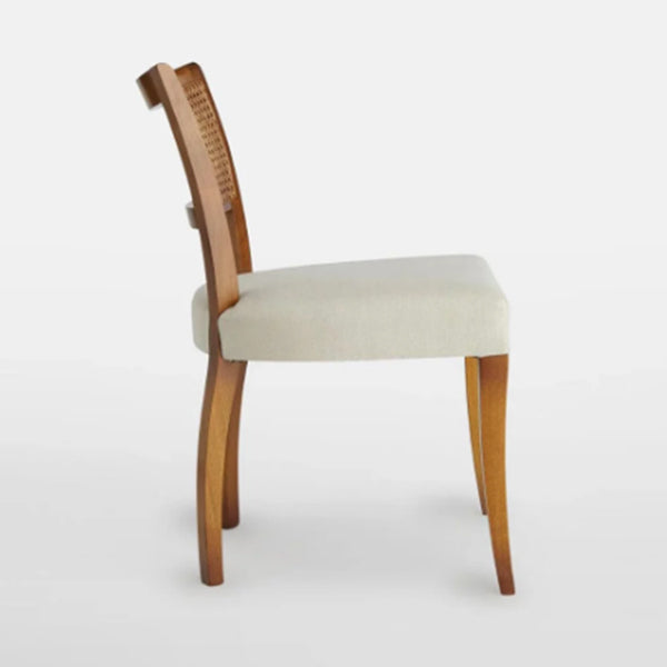 Wooden Cane & Rattan Dining Chair - Sable