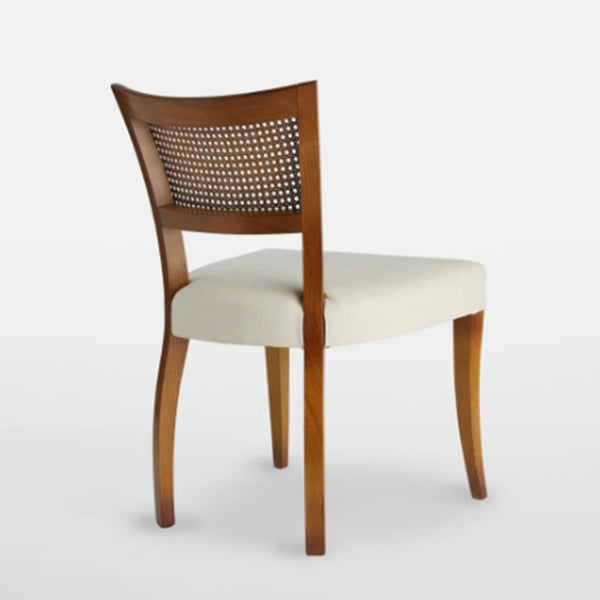 Wooden Cane & Rattan Dining Chair - Sable