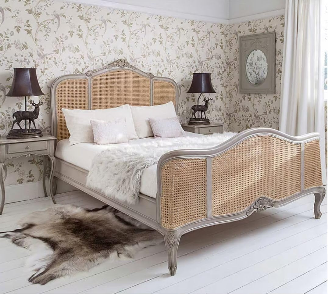 Wooden Cane & Rattan Furniture - Bed - Valentino High