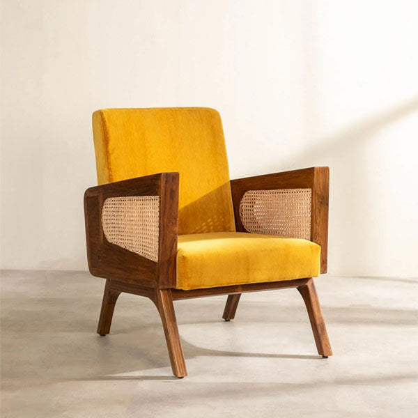 Wooden Rattan Cane Chair - Wingback Chair 2