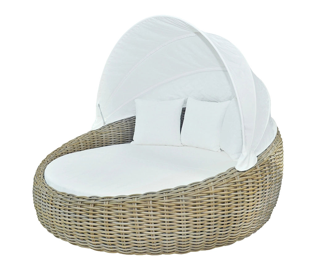 Great Scallop Willow Edition – Luxury Outdoor Wicker Canopy Bed