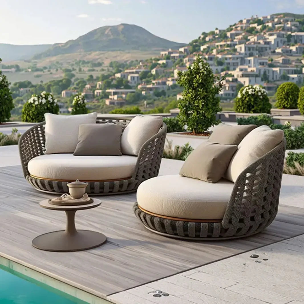 Luxurious Outdoor furniture - Buy Affordable 5 seater Outdoor Braid Rope sofa set with centre table - Buy Outdoor Sofa - Loom From LUXOX INDIA - Outdoor Lounge Chair for garden, terrace and balcony