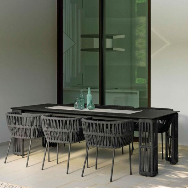 Outdoor luxury Braided & Rope Alluminum Wood Coffee Set - Cliff