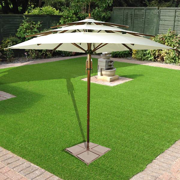 layered patio umbrella Garden - Parasol -Outdoor Umbrella material-plastic Tsunami Citadel II Spinning Size:Right hand inspired construction—crafted from stainless