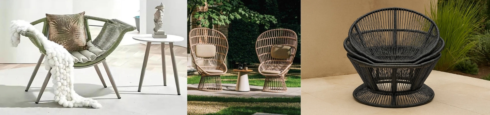 Outdoor Braided Rope Occasional Chair