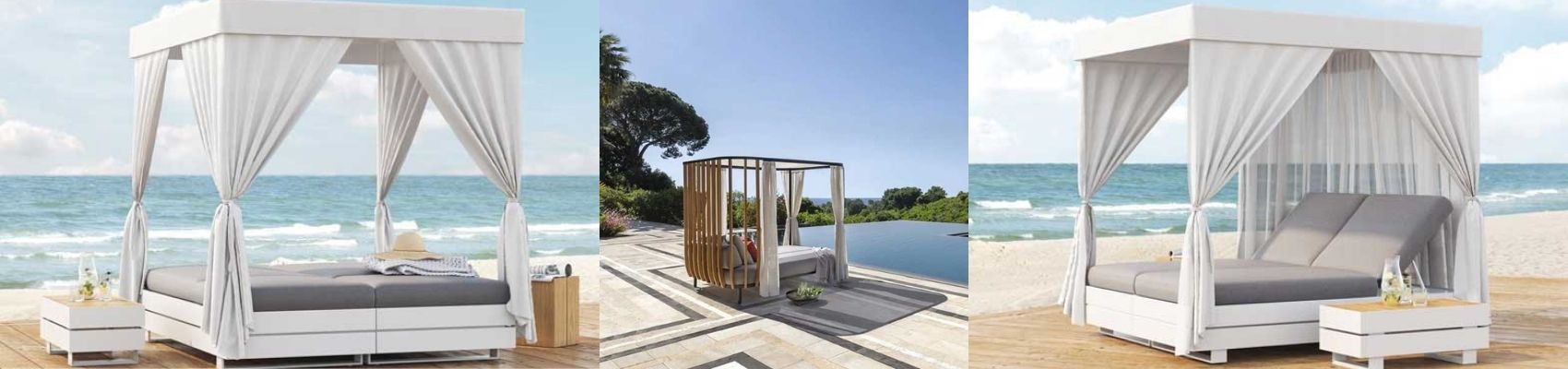 Outdoor Wood & Aluminum Combo Daybeds