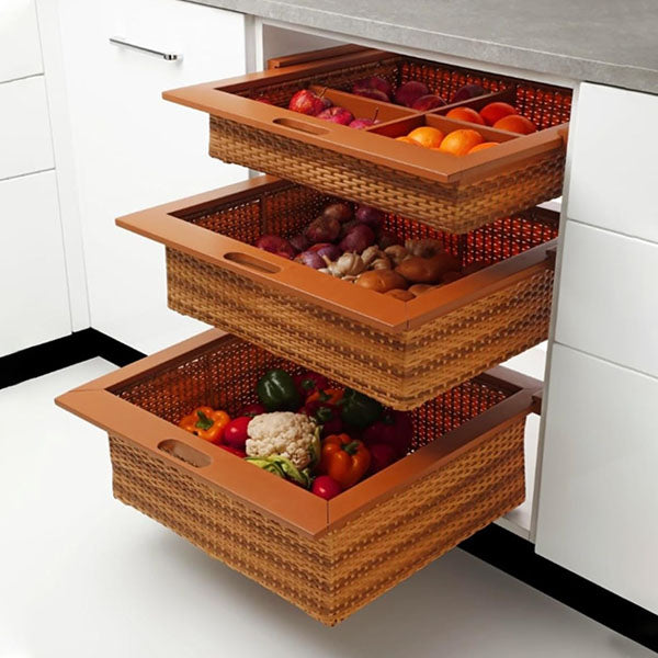 Alluminium PE Wicker - Kitchen Basket - Luxe 2