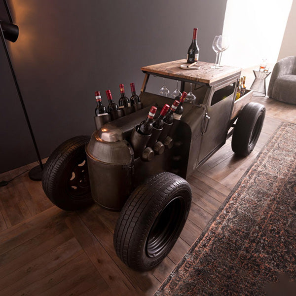 Antique Rustic Automobile Furniture - Wine Cabinet - AutoRevive