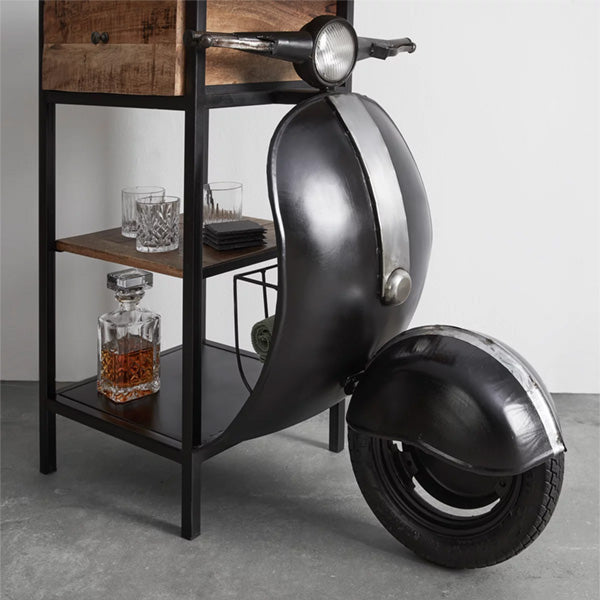 Antique Rustic Automobile Furniture - Wine Cabinet - VinoScooter Classic