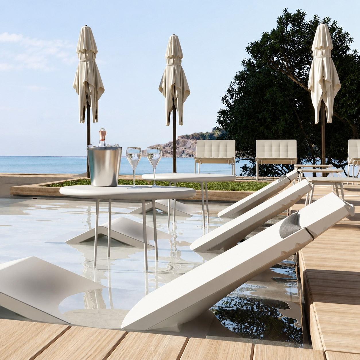 Luxox Solara FRP Floating Pool Sun Bed | Luxury Pool Lounger