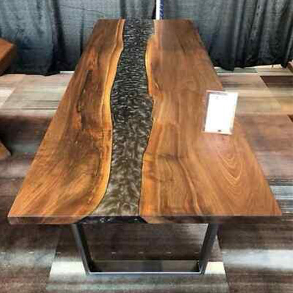 Epoxy Resin River table, Black Perl Sea Table - Dining Table - Dark Lustre
