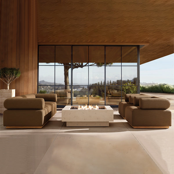 Fabric Upholstered Outdoor Furniture - Sofa Set - Wooden Sapphire
