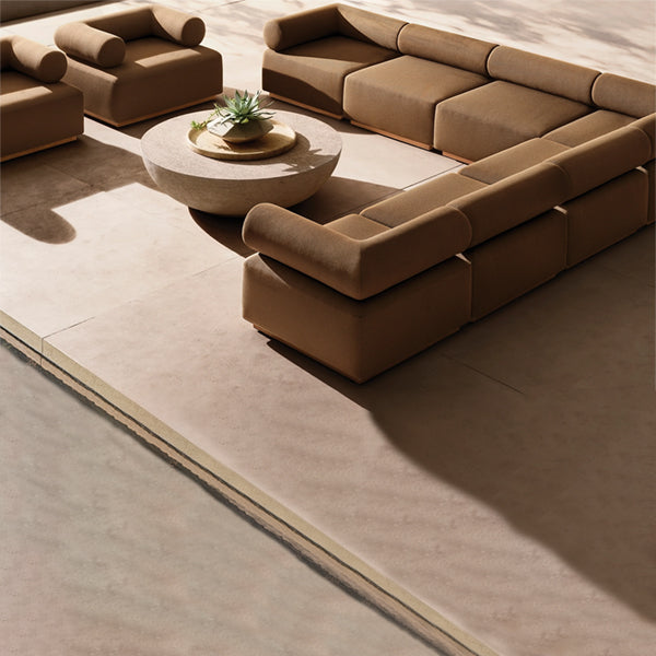 Fabric Upholstered Outdoor Furniture - Sofa Set - Wooden Sapphire