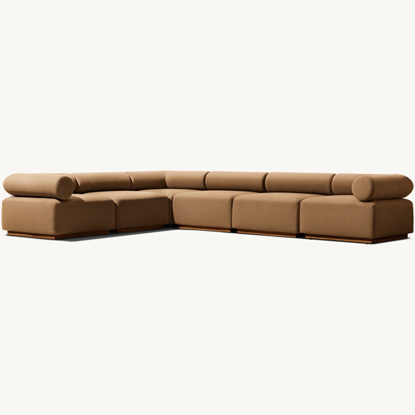 Fabric Upholstered Outdoor Furniture - Sofa Set - Wooden Sapphire