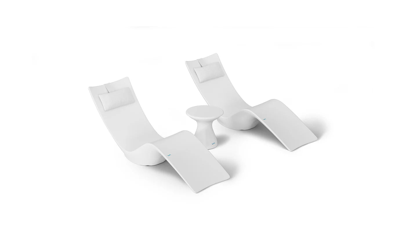 आउटडोर पूल लाउंजर एफआरपी - जलमग्न सन बेड, डूबा हुआ सन लाउंजर, पानी में डुबकी वाला सन लाउंजर फ्लुइडिक