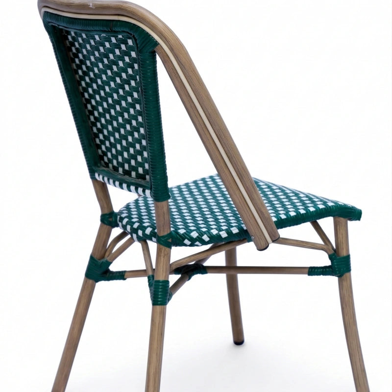 Maison Prestige French Bistro Cane & Wicker Coffee Chair | Aluminium Frame | Stackable Café & Patio Chair