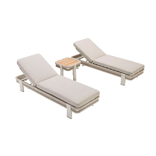 Outdoor Braided & Rope Sunlounger - Carrara