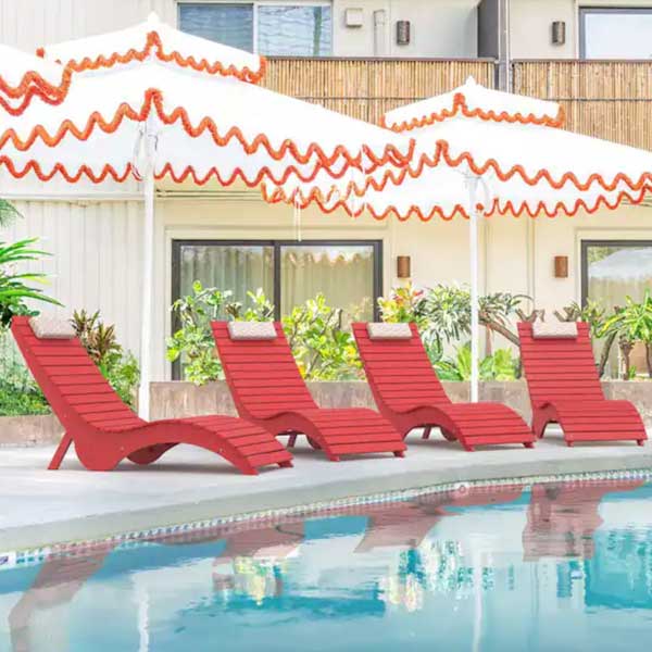 Outdoor Floating Pool Lounger FRP - Submerged Sun Bed, Immersed Sun Lounger, Water Dip Laguna Wave Sunbed teraota