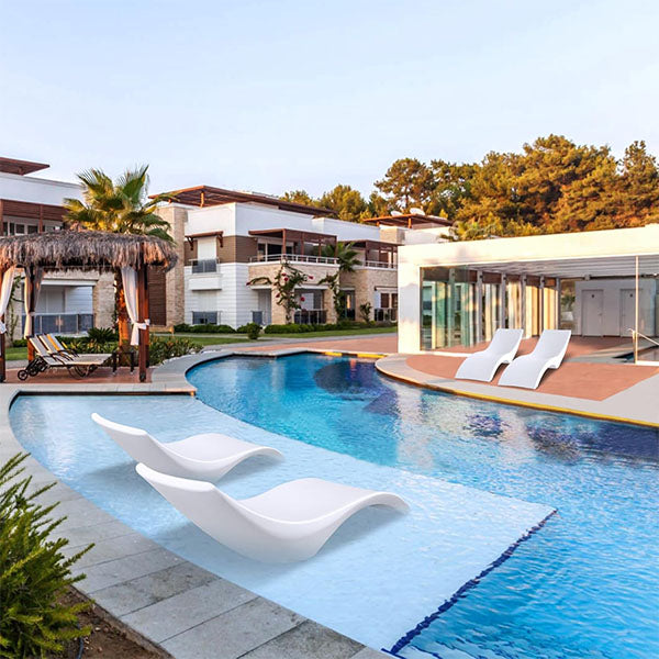 Outdoor Floating Pool Lounger FRP - Submerged Sun Bed, Immersed Sun Lounger, Water Dip Sun Lounger AeroSleek Lounger 