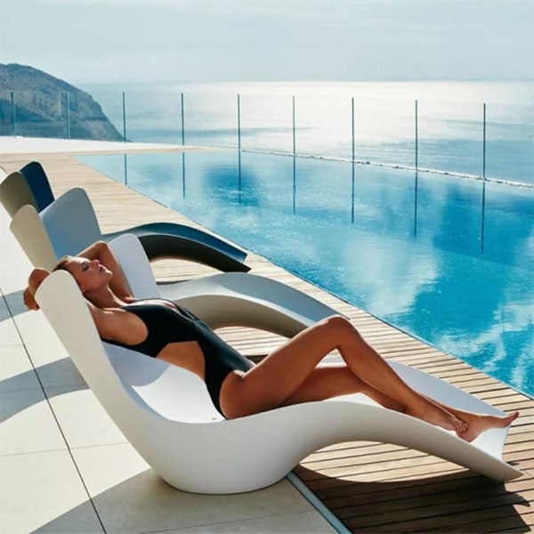 Outdoor Floating Pool Lounger FRP - Submerged Sun Bed, Immersed Sun Lounger, Water Dip Sun Lounger Serenity Curve 