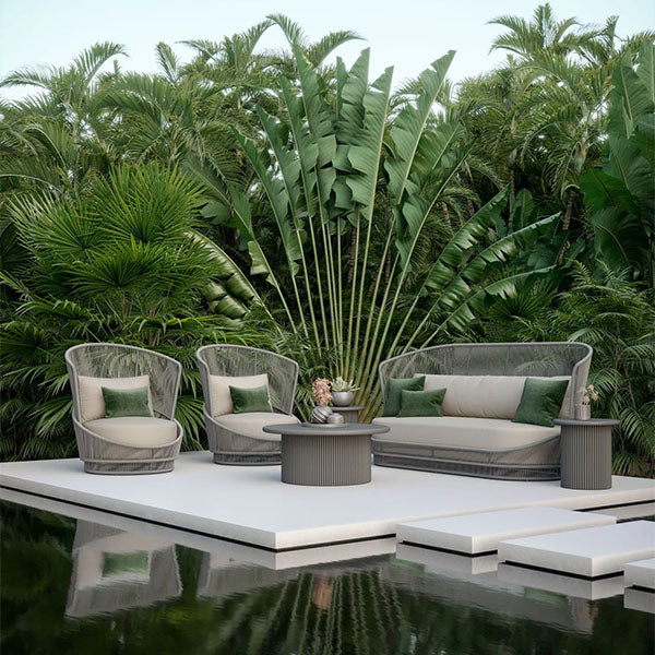 Outdoor Furniture Alluminum Braided & Rope Sofa- Loftoro