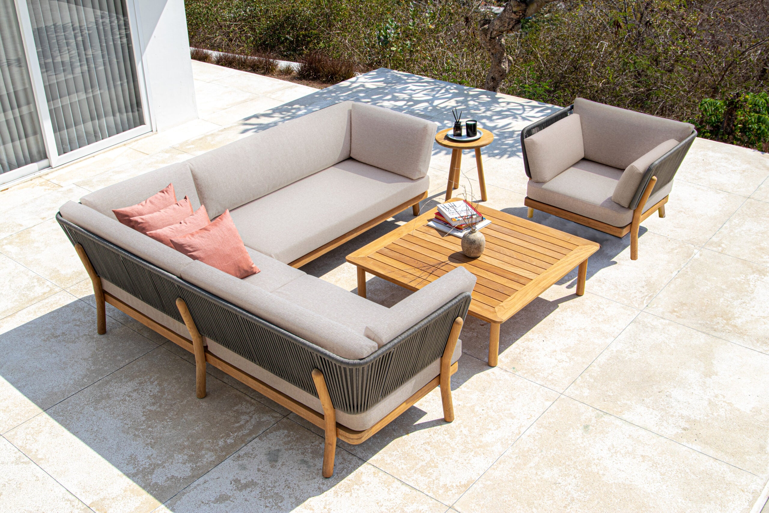 Outdoor Furniture Braided wooden Sofa- Ecoflair L shape 