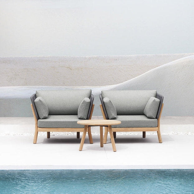 Outdoor Furniture Braided wooden Sofa- Ecoflair two chairs and table