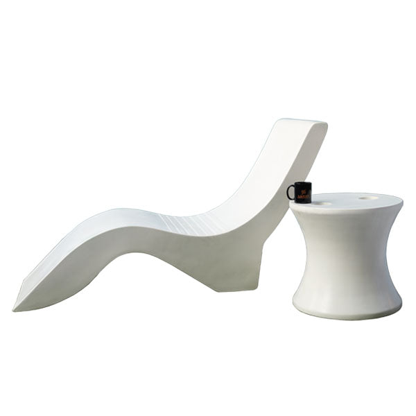 Outdoor Pool Lounger FRP - Submerged Sun Bed, Partialy Immersed Sun Lounger, Water Dip Sun Lounger Fluidic 