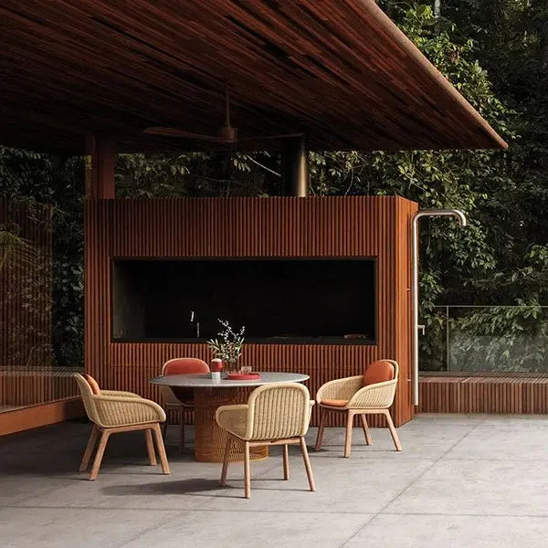 Outdoor Wicker Alluminum & Wood  Coffee Set - Calm