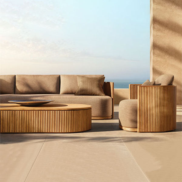 Outdoor Wood - Sofa Set -Grand Oak