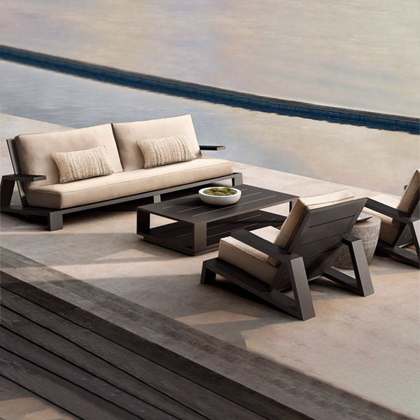 Outdoor Wood - Sofa Set - Macchiato