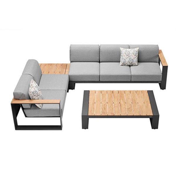 Outdoor Wood and Alluminum Sofa Set - The Soulwood Table