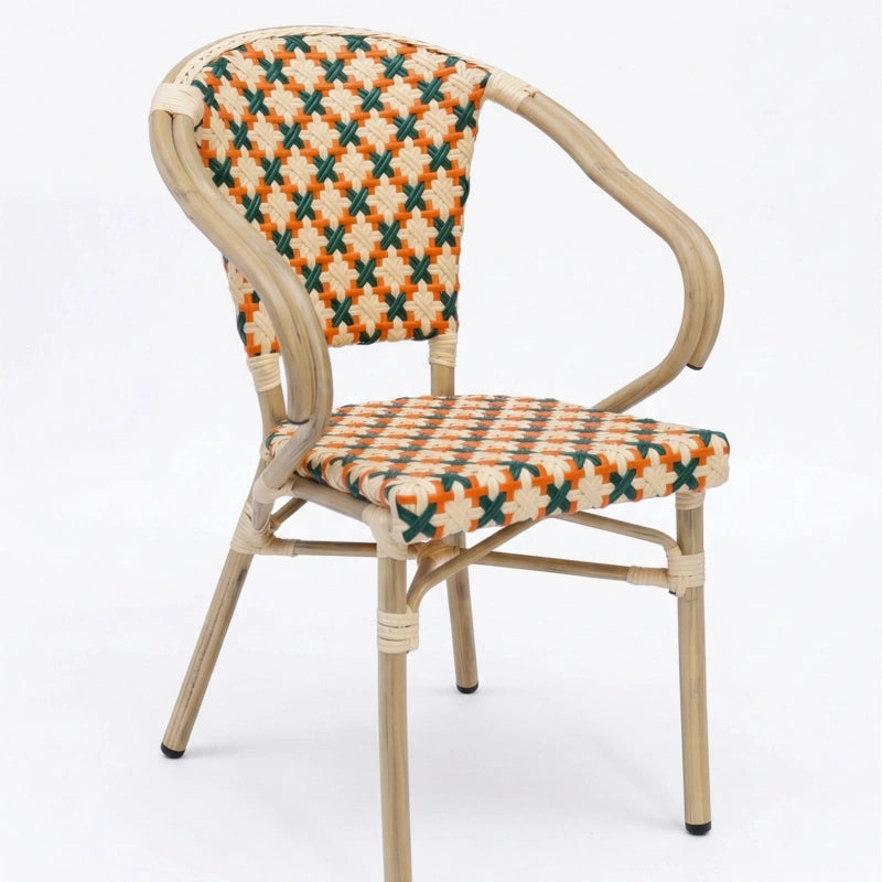 Palais Tressé French Bistro Cane & Wicker Coffee Chair | Aluminium Frame | Stackable Café & Patio Chair
