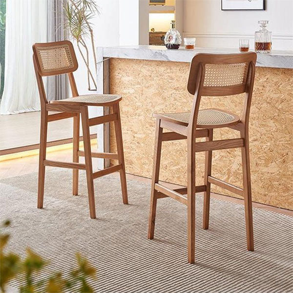 Wooden Cane & Rattan Bar Set Serene