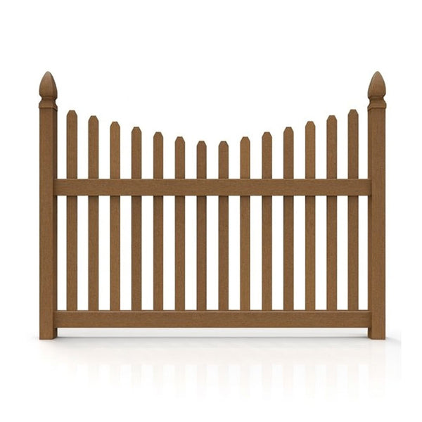 WPC Picket Fence Garden Fencing - Wood Plastic composit - Wooden Finish - WoodAura Garden Fence