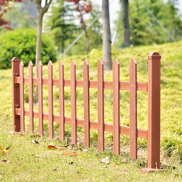 WPC Picket Fence Garden Fencing - Wood Plastic composit - Wooden Finish - WoodAura Garden Fence