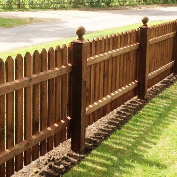 WPC Picket Fence Garden Fencing - Wood Plastic composit - Wooden Finish - WoodAura Garden Fence