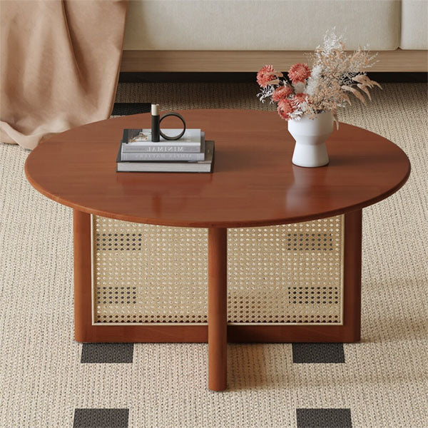 Wooden Cane Rattan Coffee Table - Zephyr