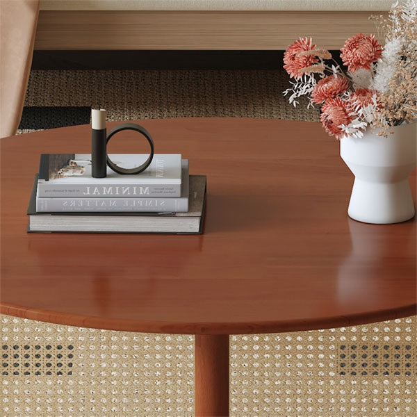 Wooden Cane Rattan Coffee Table - Zephyr