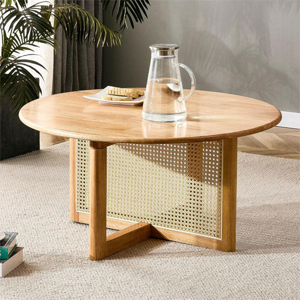 Wooden Cane Rattan Coffee Table - Zest