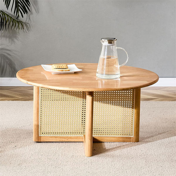 Wooden Cane Rattan Coffee Table - Zest