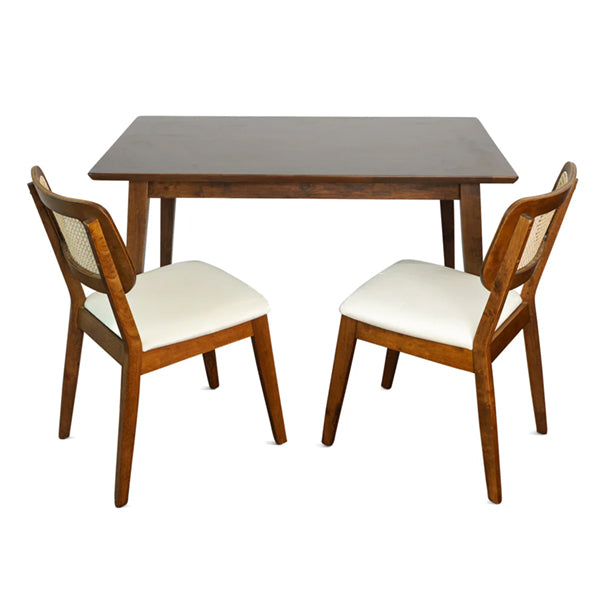 Wooden Cane & Rattan Dining Chair - Easeon