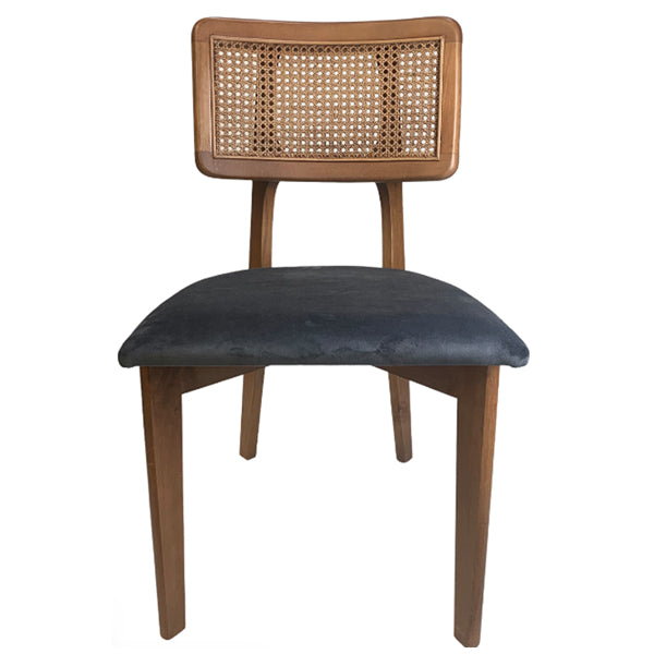 Wooden Cane & Rattan Dining Chair - EchoFeast