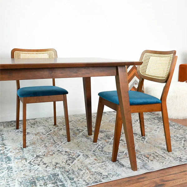 Wooden Cane & Rattan Dining Chair - Ecstasy