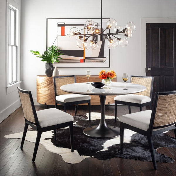 Wooden Cane & Rattan Dining Chair - Ember