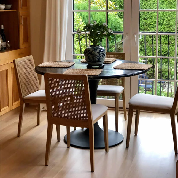 Wooden Cane & Rattan Dining Chair - Overjoy